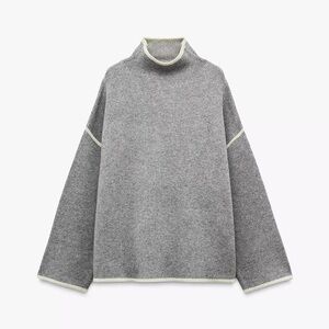 NWT Zara Contrasting stitch turtleneck